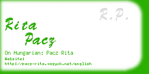 rita pacz business card